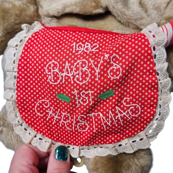 Hallmark Vintage 1982 Baby's First Christmas Bear Stocking Stuffables - Picture 7 of 10